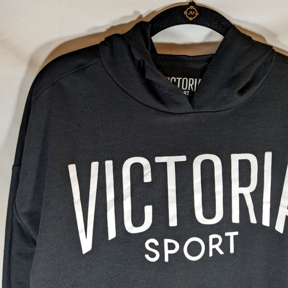 New Victoria Sports Black Long Sleeve Hoodie  Cotton Blend Size Small - Picture 4 of 8